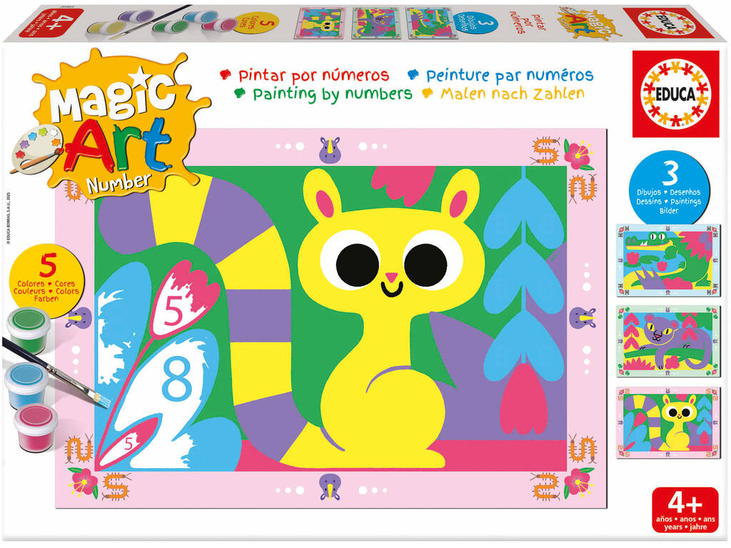 Magic Art Number Set Peindre par numéros Animaux de la jungle