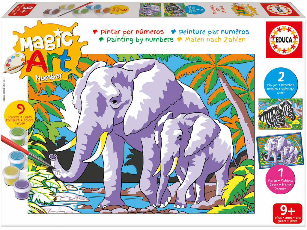 Magic Art Number Set Peinture par numéros Animaux sauvages