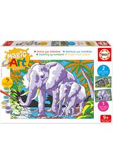 Magic Art Number Conjunto Pintar por Números Animais Selvagens