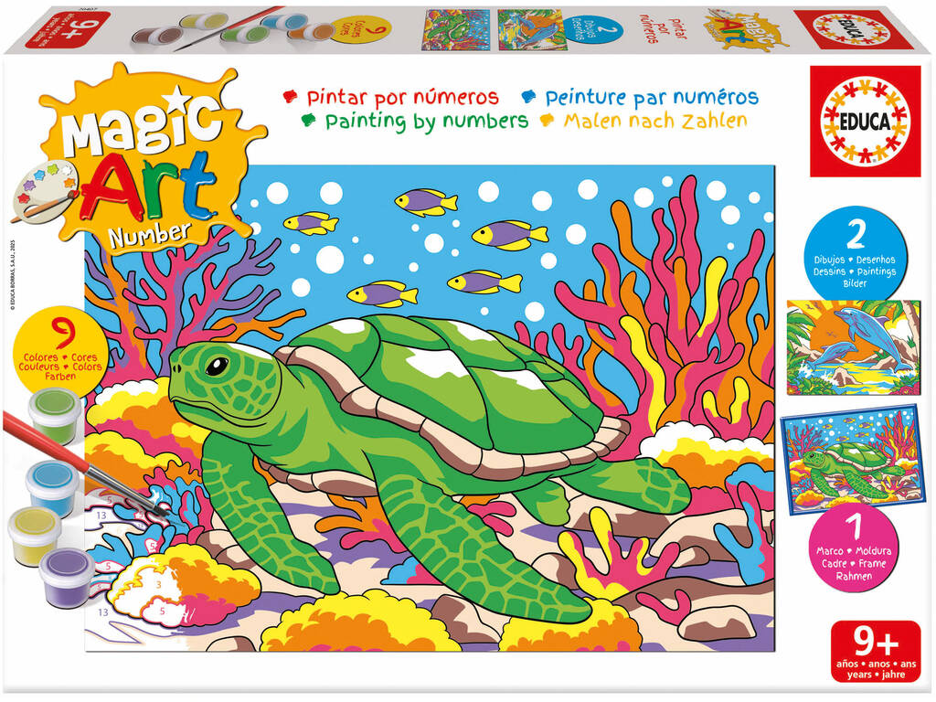 Magic Art Number Set Peinture par numéros Animaux marins