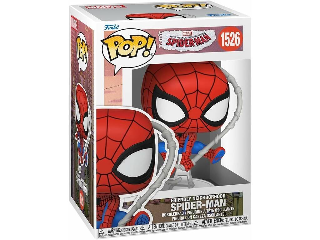 Funko Pop Marvel Tu Amigo y Vecino Spiderman Figura Spiderman con Cabeza Oscilante