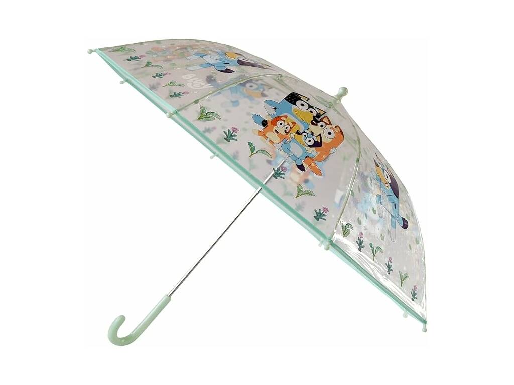 Bluey Parapluie transparent pour enfants avec canne de 48 cm