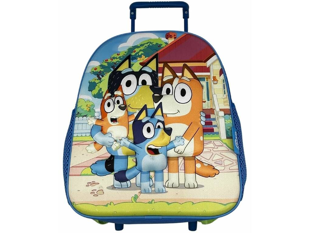 Bluey Mochila Carrinho Pré-escolar 3D 32x26x10cm