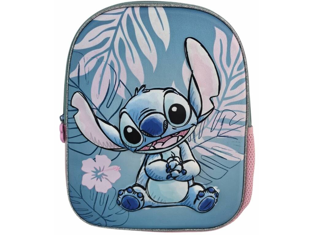 Disney Stitch Mochila Pré-escolar 3D de 30x26x8 cm