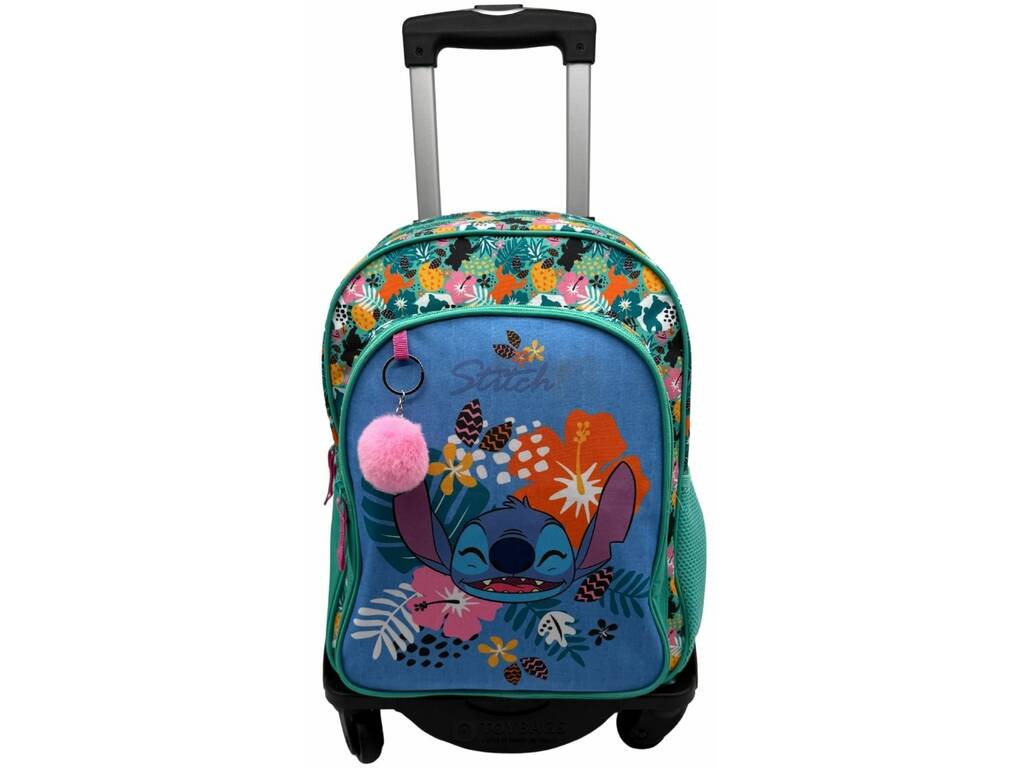 Stitch Tropical Adaptable Backpack with Trolley with Stoper Anti-Anti-Fall 40X30X16 Cm