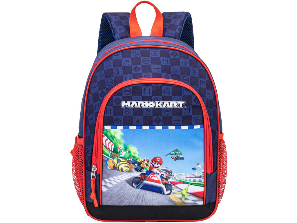 MarioKart Mochila Escolar com Bolsos de 37x27x17 cm