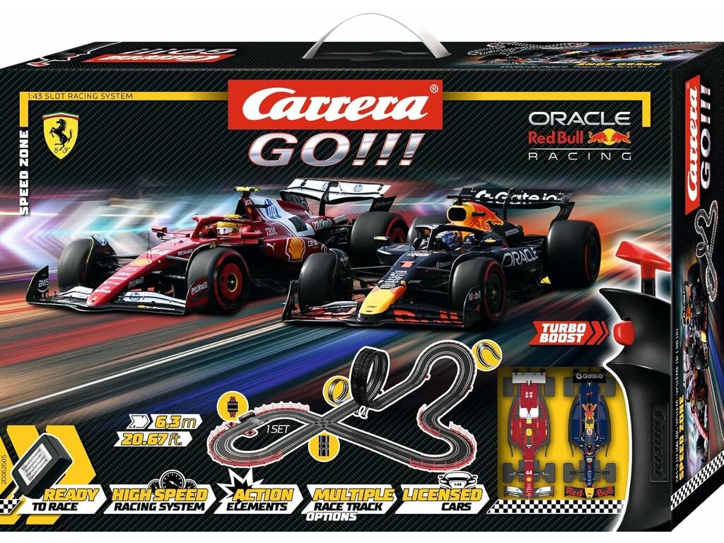 Course Go !!! Circuit Speed Zone 1:43 avec Ferrari et Oracle Red Bull