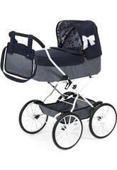 Poussette pour poupées Classic bleu marine avec sac