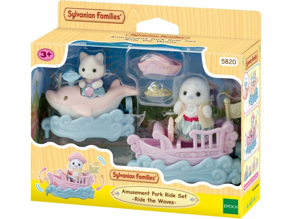 Sylvanian Families Figurine Puffy avec bateau et visage avec dauphin