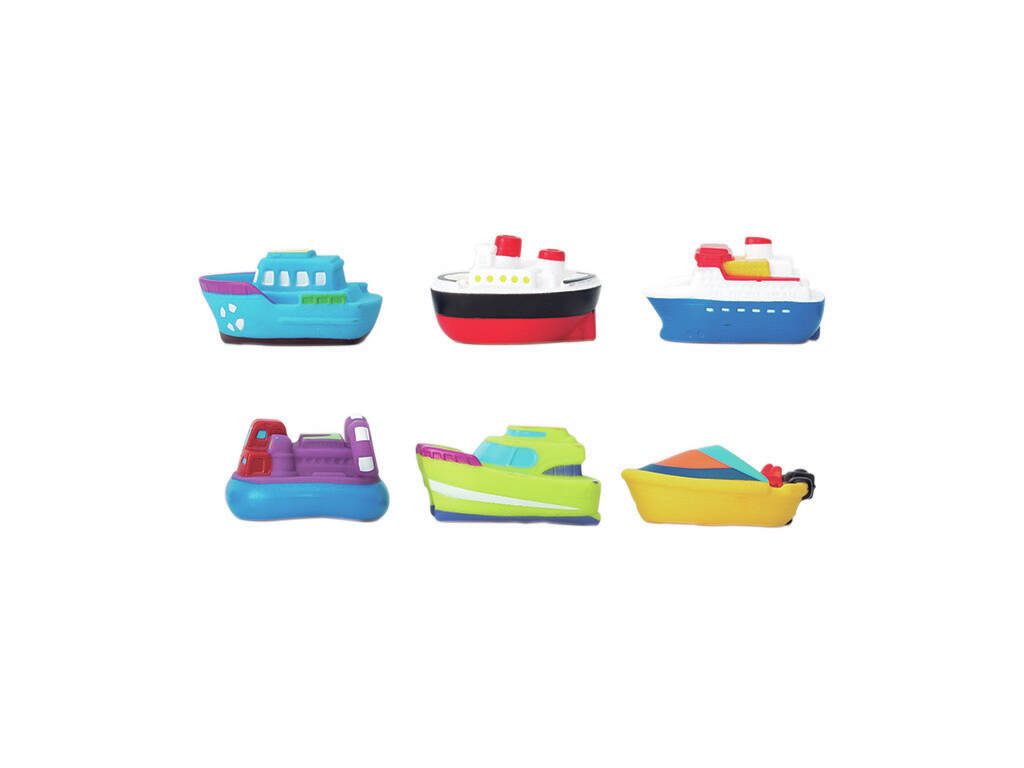 Boîte de 6 jouets de bain bateaux