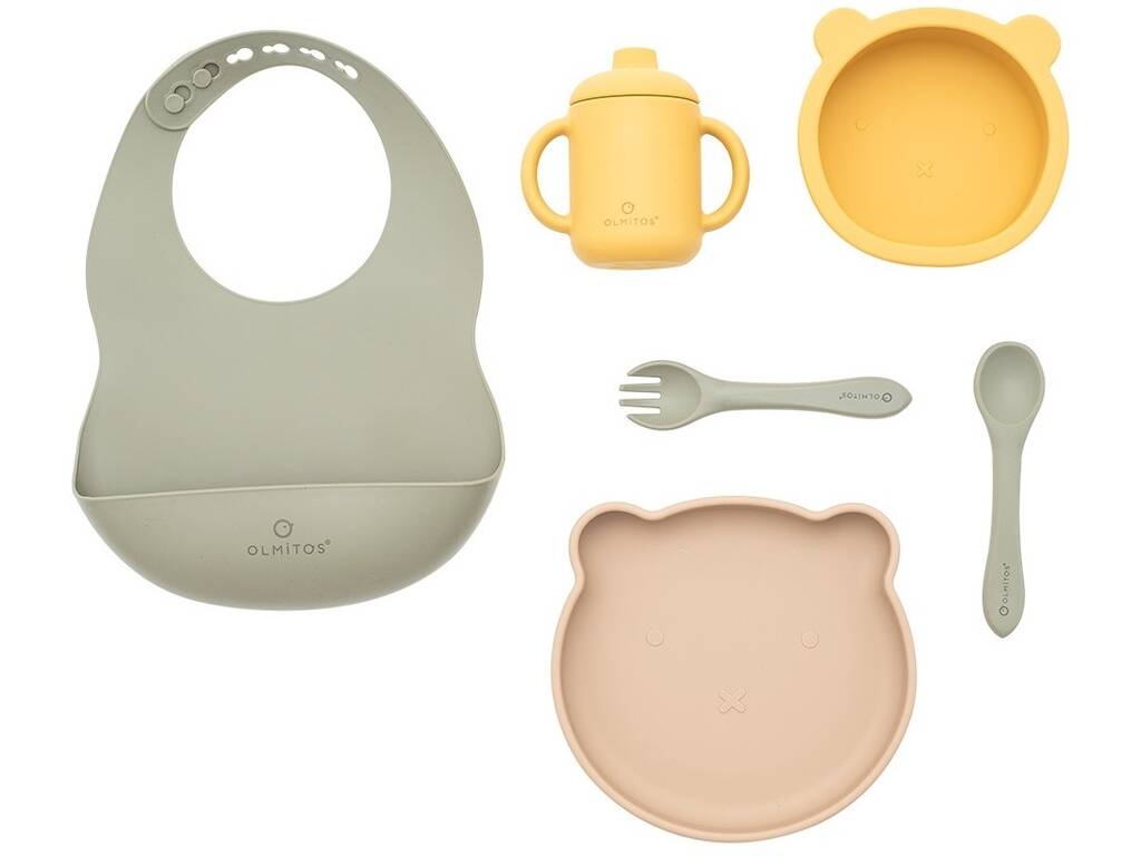 Vajilla 7 pièces en silicone jaune
