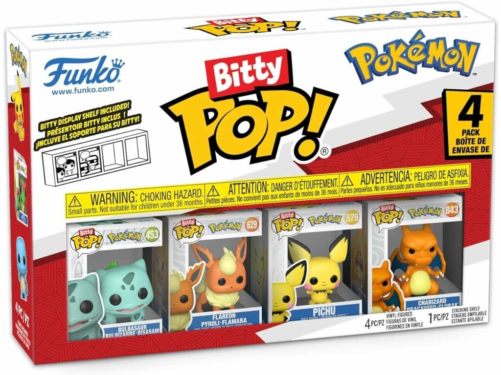 Funko Bitty Pop Pokémon Pack 4 con Charizard