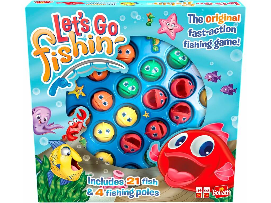Let's Go Fishing avec 21 poissons et 4 cannes à pêche