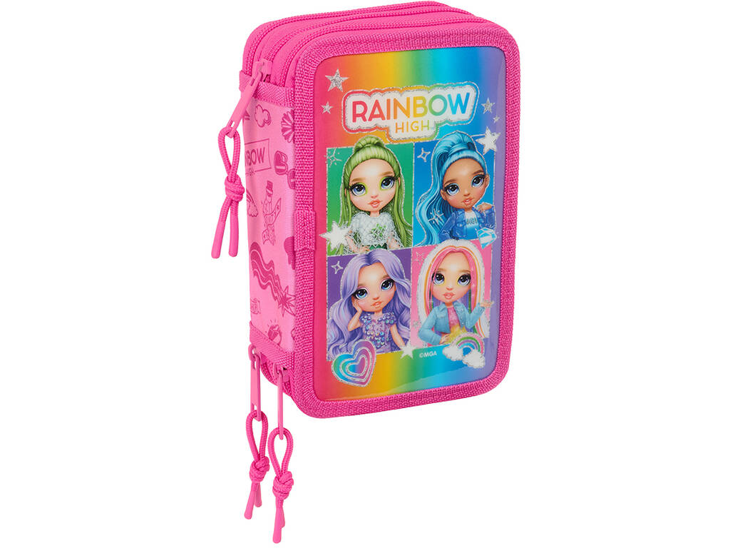 Trousse à crayons triple 37 pièces Rainbow High Shine