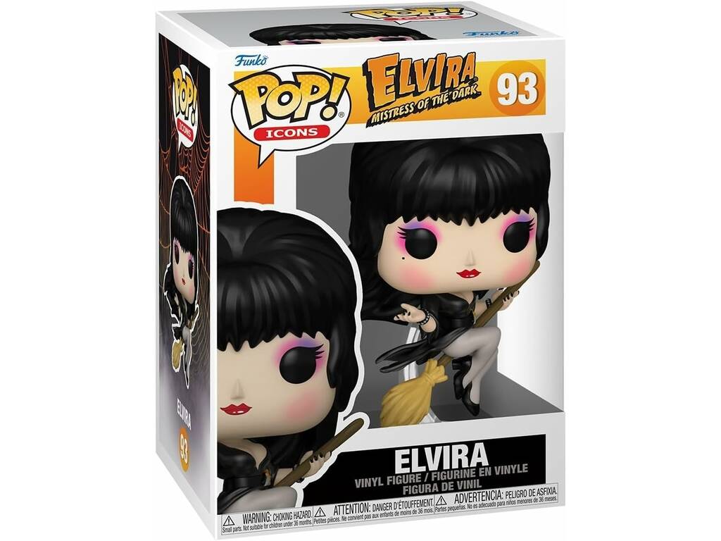 Funko Pop Icons Elvira Mistress Of The Dark Figura Elvira con Escoba