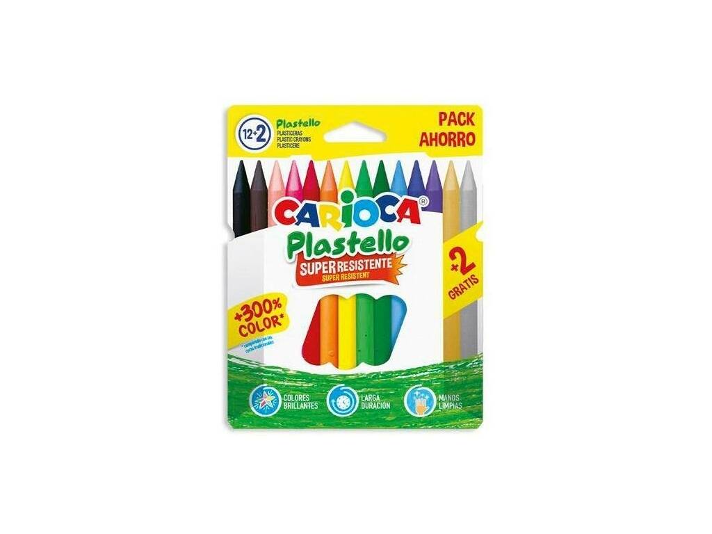 Carioca Plastello Pack 12+2 Crayons à papier super résistants