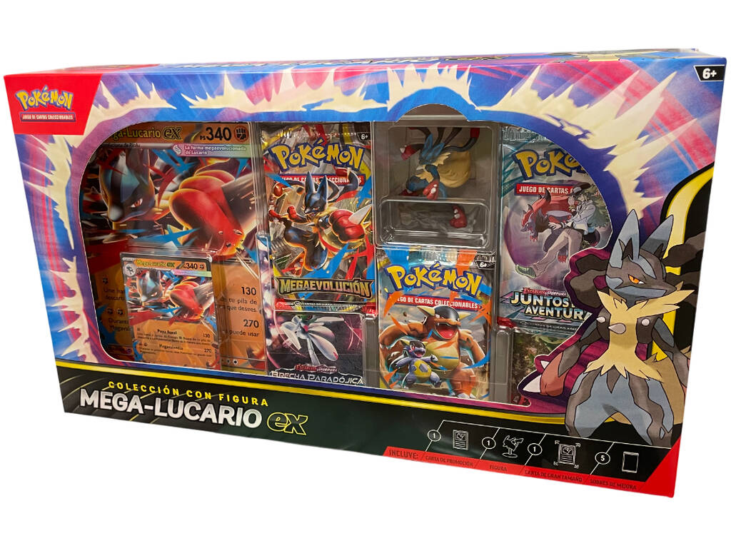 Pokémon TCG Caixa Coleção com Figura Mega-Lucario Ex