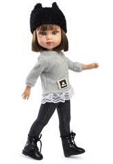 Boneca Penlope de 33 cm com Gorro Preto