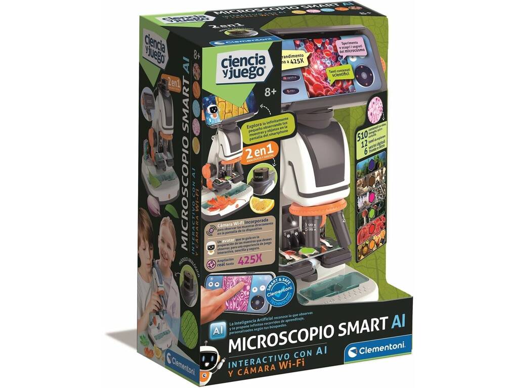 Microscope interactif avec IA et caméra Wi-Fi