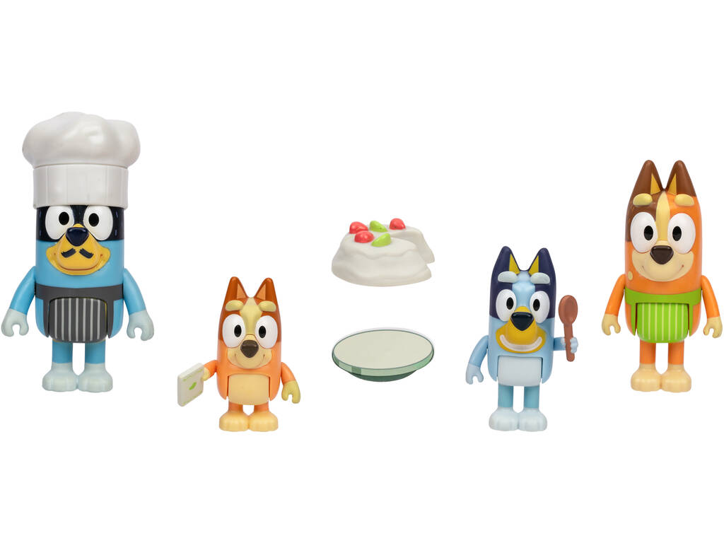 Bluey Set Jugar a Ser Chef con 4 Figuras y Accesorio