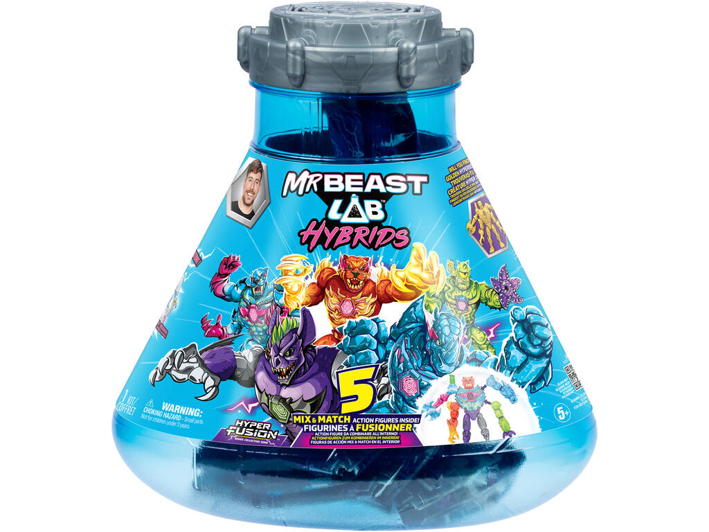 Mr Beast LAB Hybrids Pack 5 Figuras de Acción Sorpresa