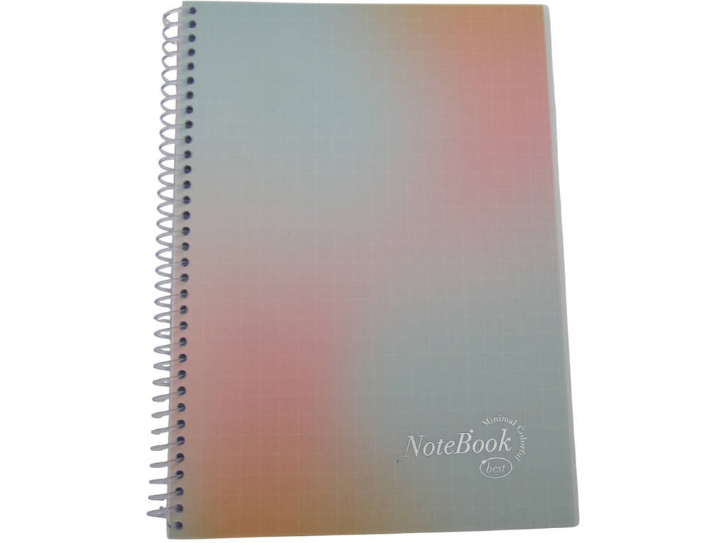 Bloc spirale bleu et rose avec 100 pages de 21x29 cm