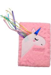 Libreta Peluche A5 licorne rose avec 80 pages