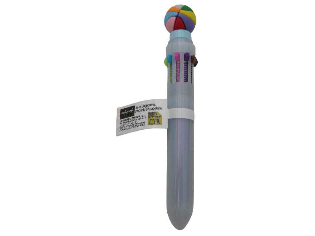 Stylo à bille 10 couleurs avec bille rotative de 15,5 cm