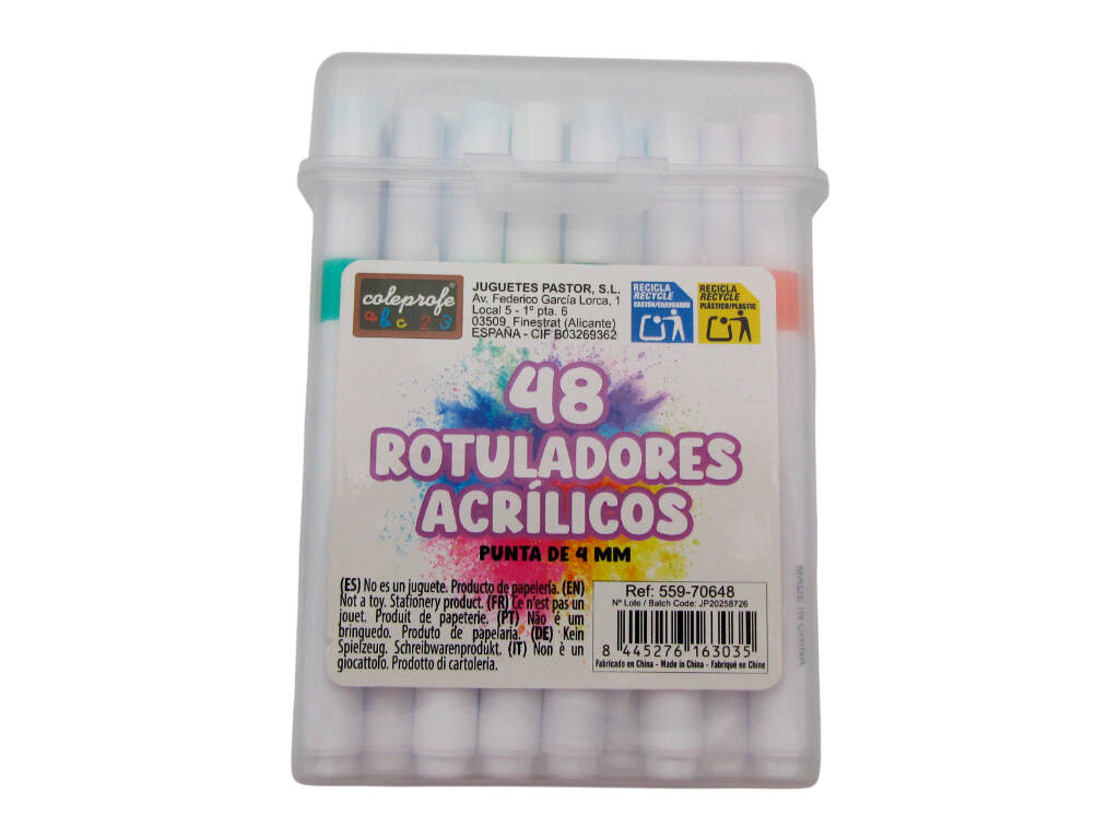 Mallette 48 feutres acryliques pointe 4 mm