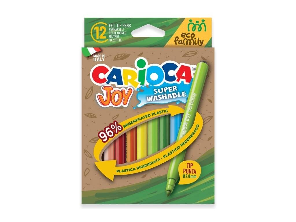Carioca Joy Eco Family Pack avec 12 feutres super lavables