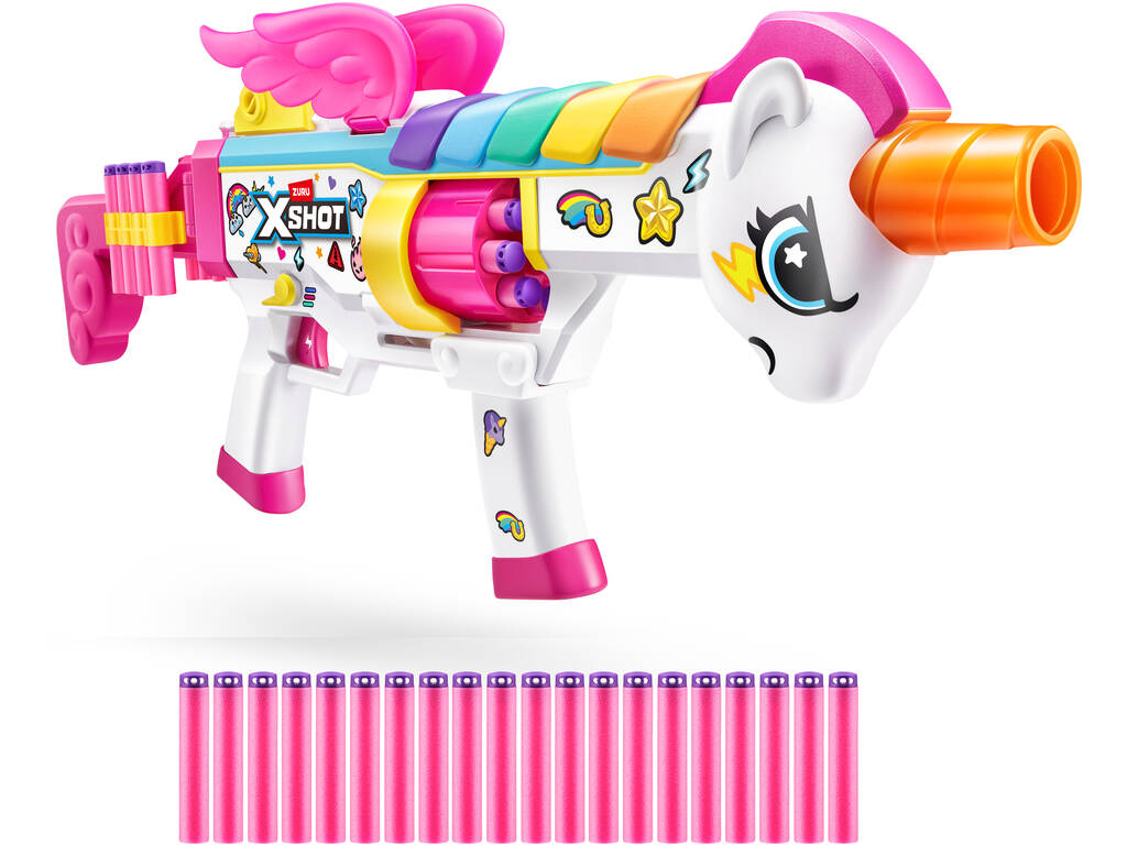 Zuru X-Shot Blastercorn Lanceur Big Rizz avec 24 fléchettes et lumière