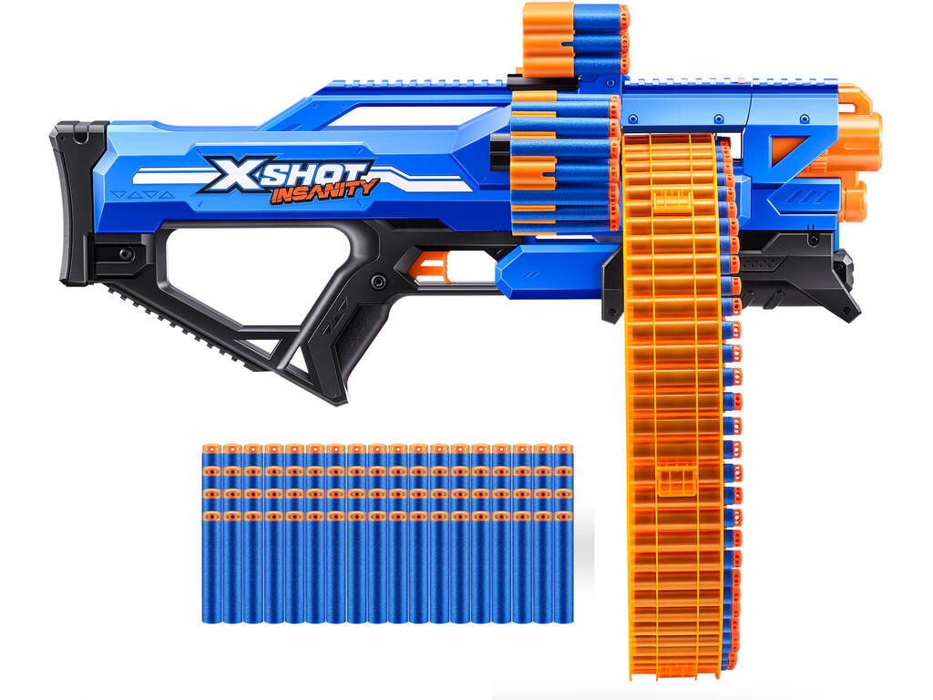 Zuru X-Shot Insanity Lanceur Mad Mega Barrel avec 72 fléchettes
