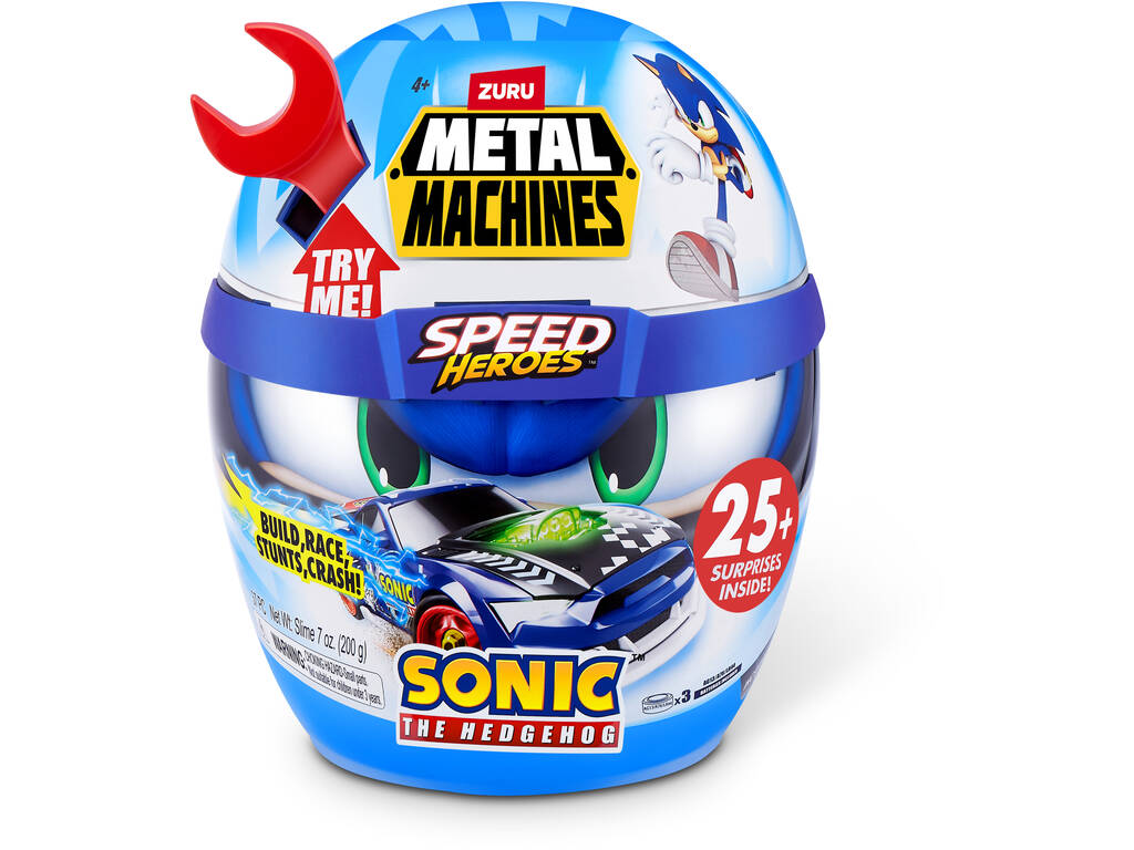 Zuru Metal Machines Casque Speed Hero Sonic avec voiture surprise