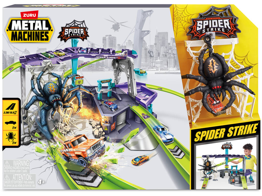 Zuru Metal Machines Piste Spider Strike avec véhicule