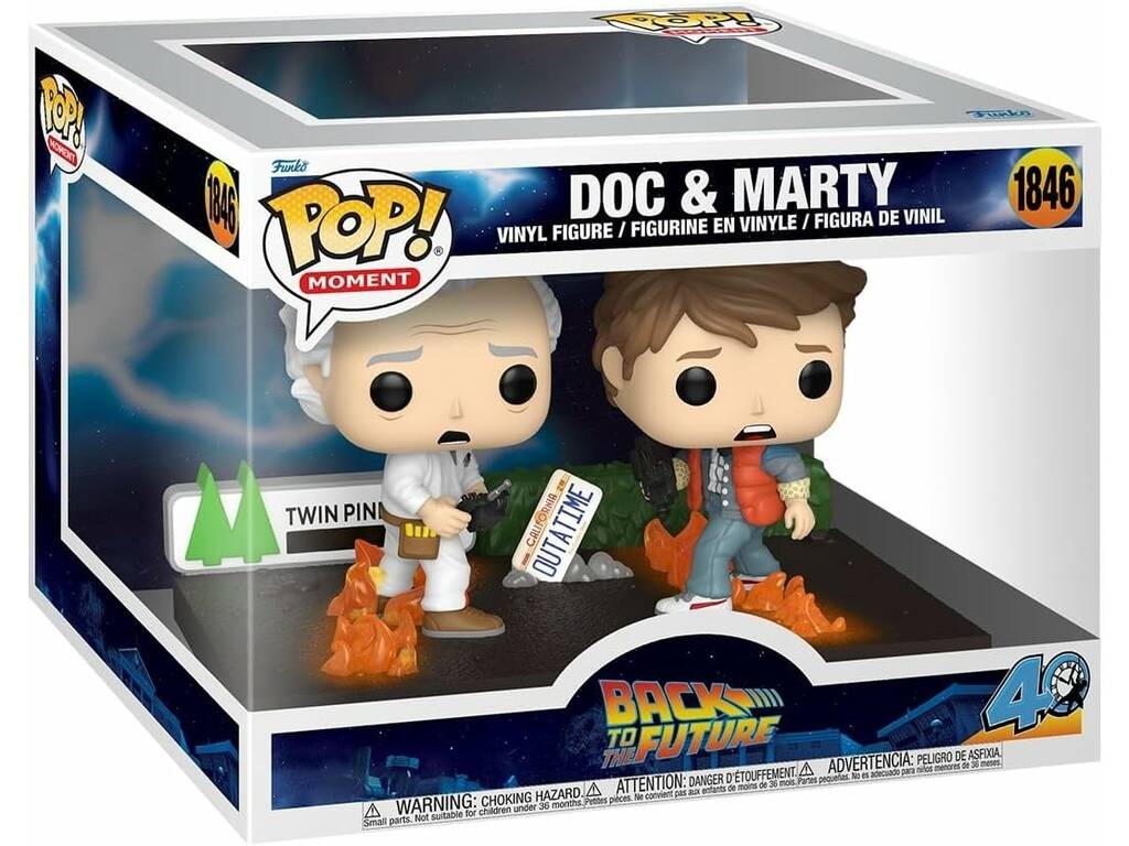 Funko Pop Moment Retour vers le futur Figurine Doc et Marty