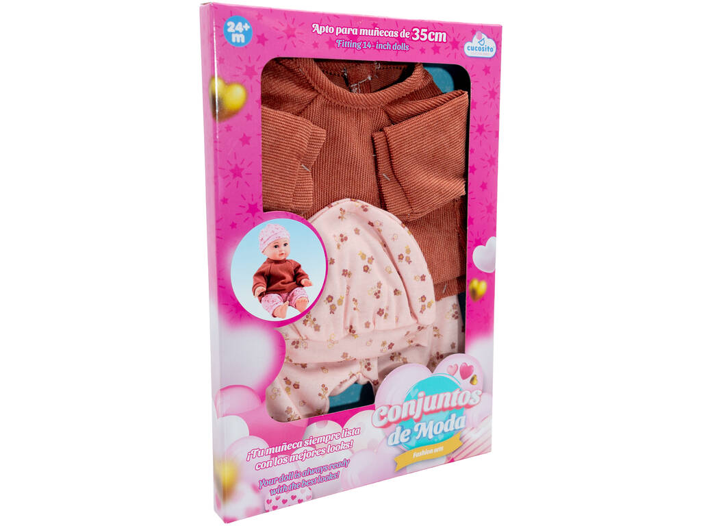 Ensemble de mode pour poupée bébé marron et rose
