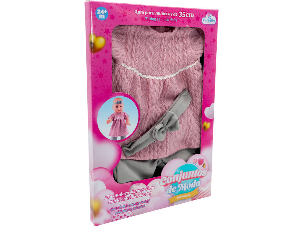 Ensemble de mode pour poupée bébé rose et gris