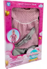 Mode-Set für Babypuppe Rosa und Grau