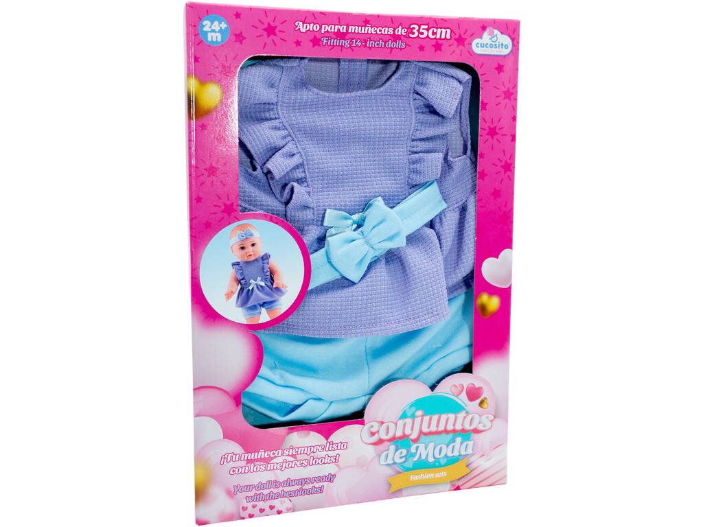 Ensemble de mode pour poupée bébé violet et bleu