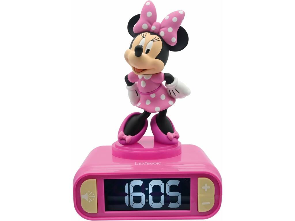 Disney Junior Minnie Réveil Minnie 3D avec lumière de nuit et mélodies