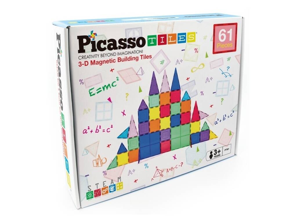 Picasso Tiles Créations magnétiques Pack de 61 pièces