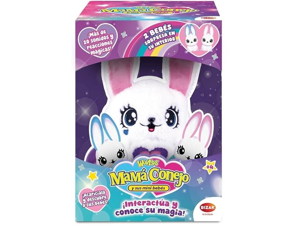 Maman Lapin et ses mini bébés surprise avec sons et réactions magiques
