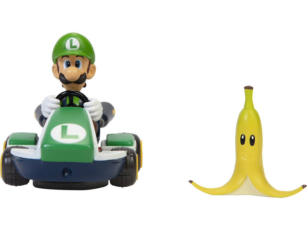 Mariokart Veículo Luigi Kart Megagiros de 12 cm com Acessório