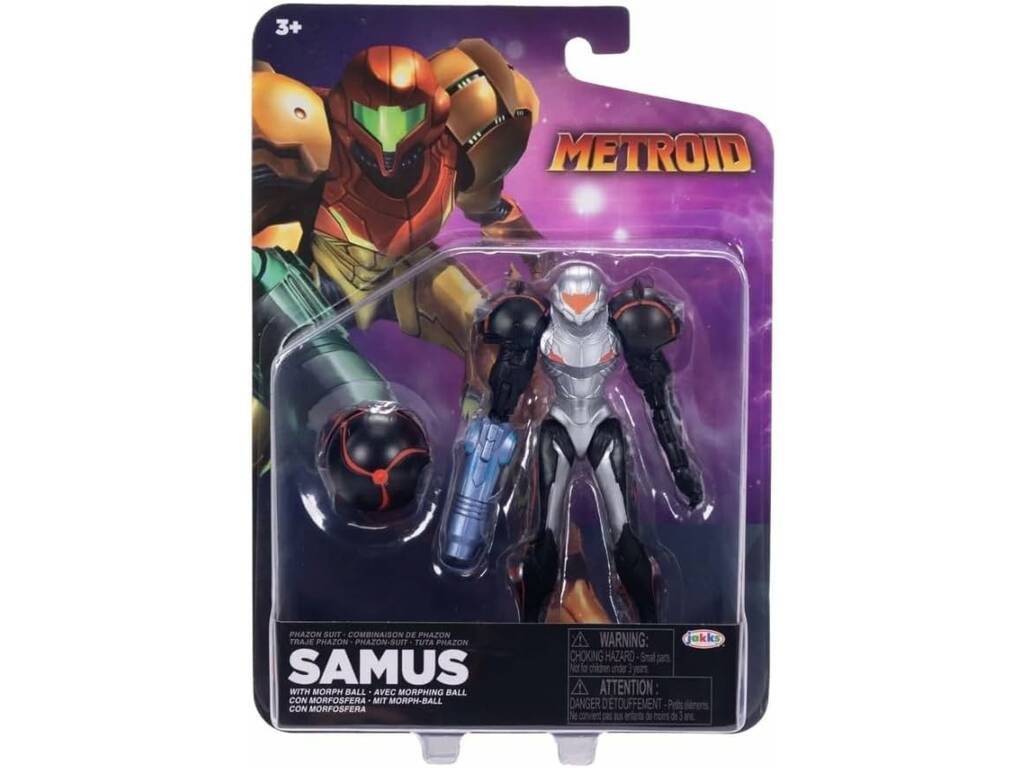 Figurine Metroid Samus noire de 12 cm avec Morphosphère