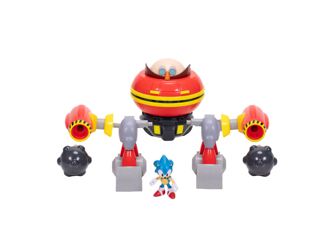 Sonic The Hedgehog Figura Sonic de 6 cm con Hammer Egg Robot de 24 cm