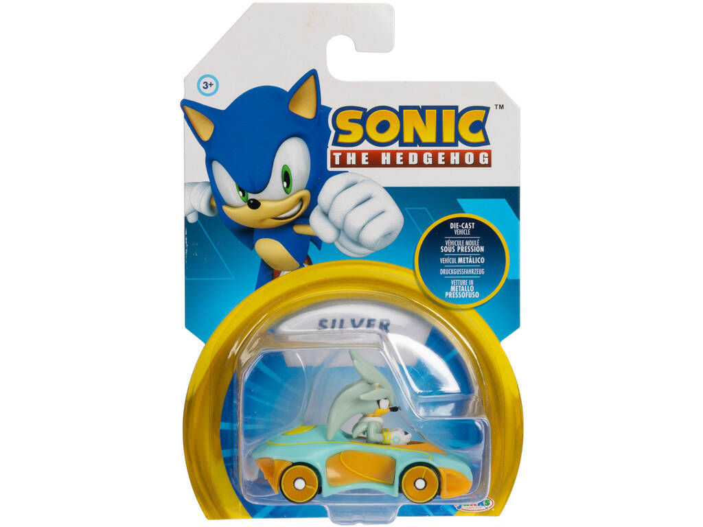 Sonic The Hedgehog Véhicule métallique argenté de 6 cm