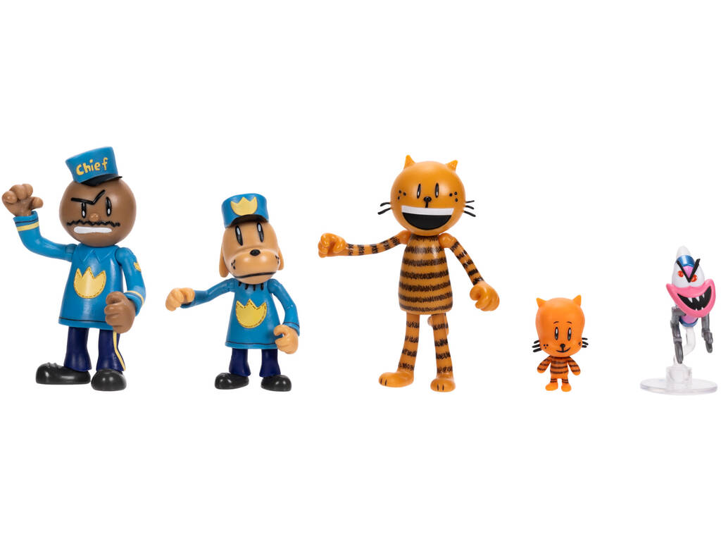 Dog Man Super Cool Pack com 5 Figuras de 6 cm