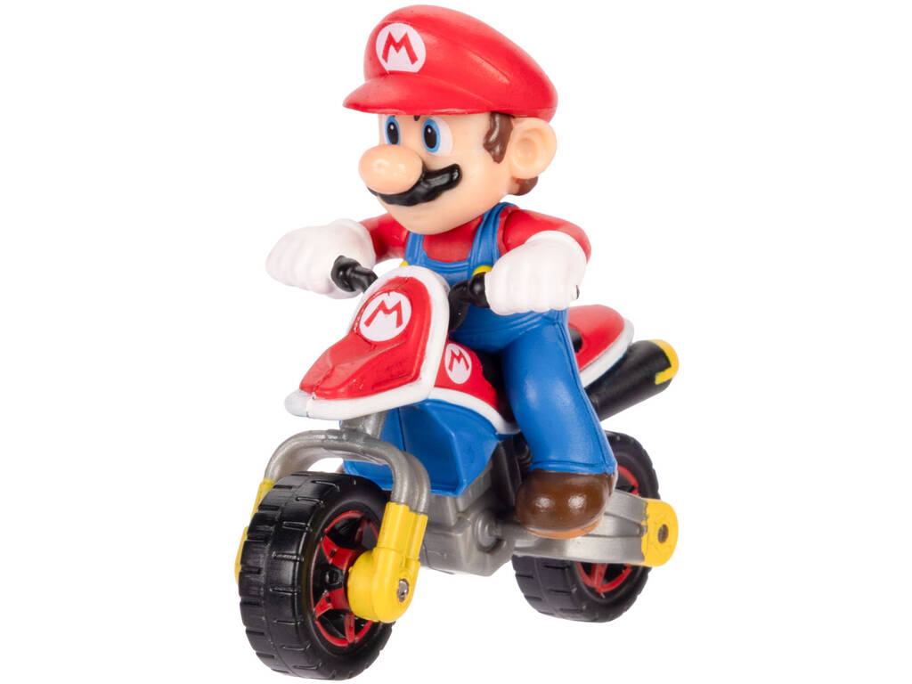 Mariokart Veículo Moto Padrão de 6 cm com Mario
