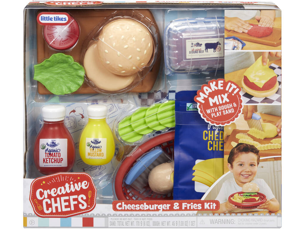 Little Tikes Creative Chefs Pack Hamburger avec pâte à modeler et sable magique