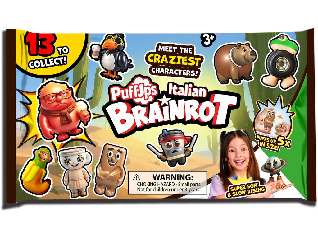 Italian Brainrot PuffJps Figurine Squishy Surprise de 10 cm